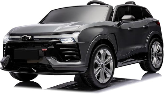 Hetoy 24V 2-Seater SUV Licensed Chevrolet Blazer Ride On Car Toy w/Parent Remote Control, 3 Speeds, Wireless Music, MP3 Player, Electric Car for Kids Ages 3-8, Grey-BubblyBeeBaby