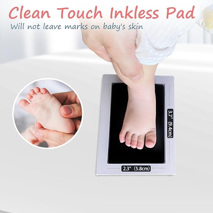 Inkless Baby Hand and Footprint Kit,Clean Touch Ink Pad for Baby Footprint Kit,No Mess Dog Paw Print Kit,DIY Footprint Ink for Baby Keepsake Gifts for Boys and Girls-BubblyBeeBaby