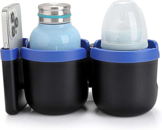 Accmor Stroller Cup Holder with Phone Holder, Bike Cup Holder, Universal Cup Holder for Uppababy Nuna Doona Strollers, 2-in-1 Cup Phone Holder for Stroller, Bike, Wheelchair, Walker, Scooter-BubblyBeeBaby