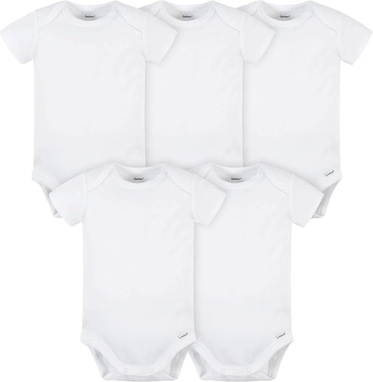 Gerber baby-boys 5 Pack Onesies Multi-packs Bundle Interlock 180 Gsm-BubblyBeeBaby