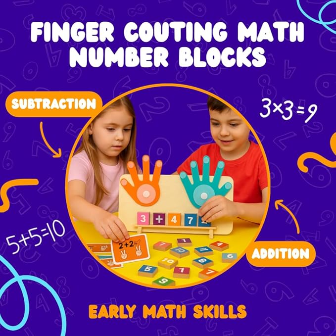 Montessori Educational Math Manipulatives Number Counting Kids 3 to 5 Homeschool Kindergarten, Interactive Learning Toy for Toddlers Preschoolers, Boys, Girls, Math Games, STEM Activities-BubblyBeeBaby