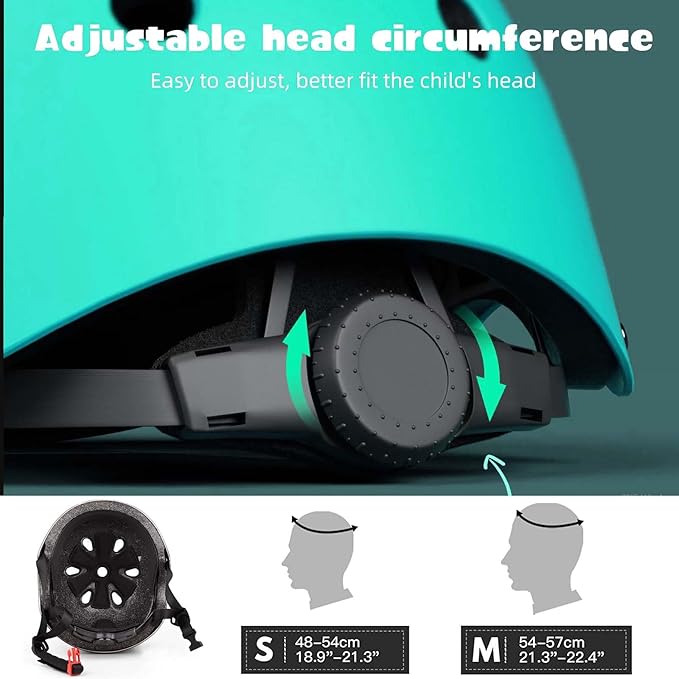 Kids Bike Helmet Set Adjustable for Children, Boys, Girls and Teenagers Aged 3-8 Years Includes Elbow, Knee, Wrist Guards Children's Helmet Protection Set for Bikes SkateboardsRollerskates-BubblyBeeBaby