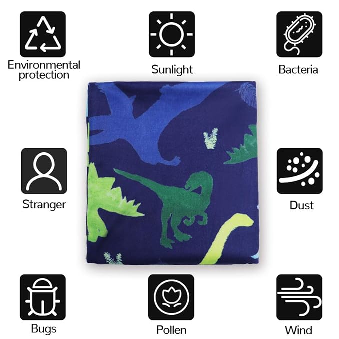 Baby Car Seat Cover, Multi- use Nursing Cover for Breastfeeding, Carseat Cover Boys, Dinosaur Baby Shower Stuff for Newborn, Soft Breathable-BubblyBeeBaby