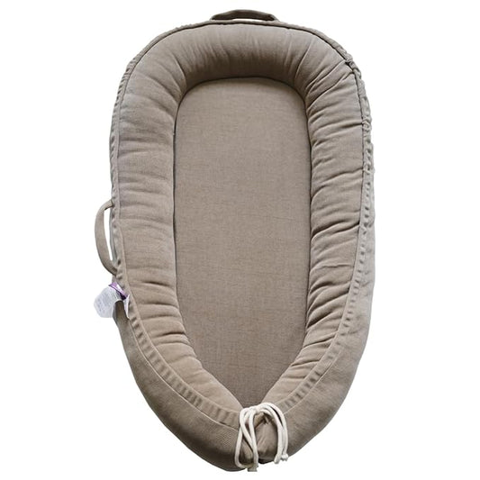 Infant Lounger, Baby Nest Cover for Baby Girls & Boys, Newborn Essentials for Baby 0-12 Months, 100% Cotton Breathable (Fields of Rye, Corduroy)-BubblyBeeBaby