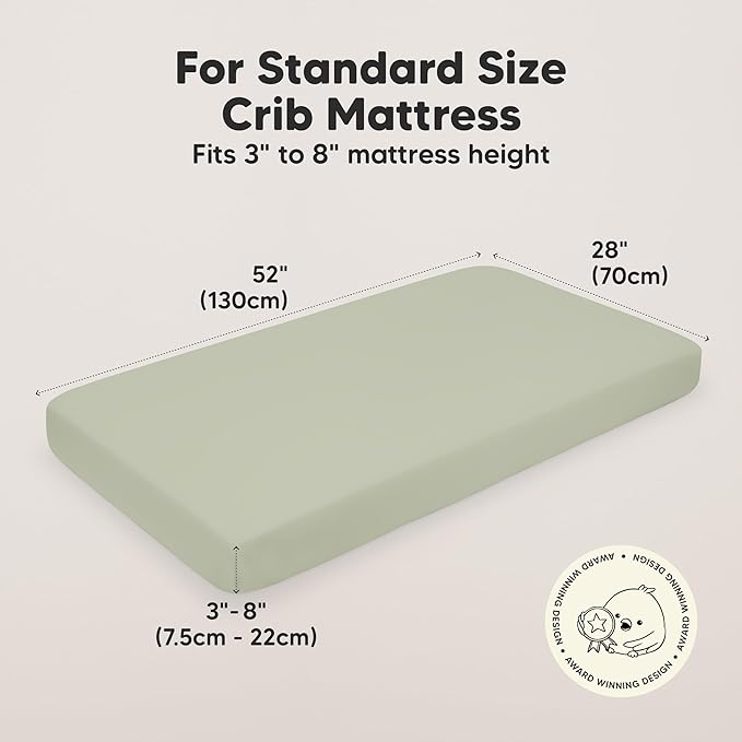 KeaBabies 2-Pack Organic Crib Sheets for Boys, Girls - 52x28 Fitted Crib Mattress Sheet Neutral, Breathable Jersey Cotton Cover for Baby Bed, Toddler Mattress, Soft & Cute Prints (Foxtrot)-BubblyBeeBaby