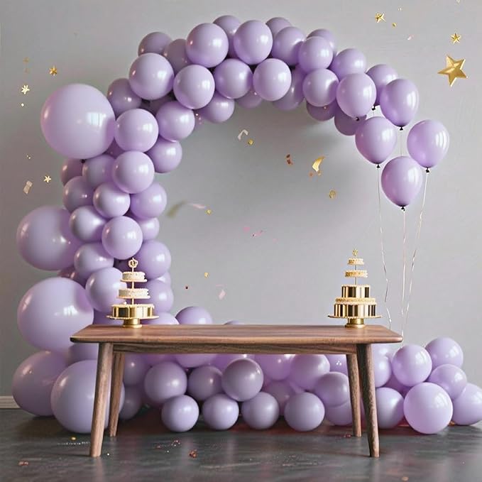 140pcs Makani Purple Round Balloons Different Sizes 18 12 10 5 Inch Latex Balloons for Arch Decoration Party Balloon Kit for Graduation Birthday Party Wedding Balloon Baby Shower Decoration-BubblyBeeBaby