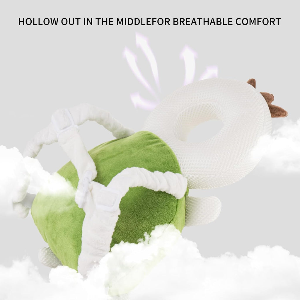 Baby Head Protector Backpack,Toddler Head Protector Padded Backpack Elasticated Carrier Wear,Breathable Polyester Mesh, Lightweight, Suitable for Summer(Turtle)