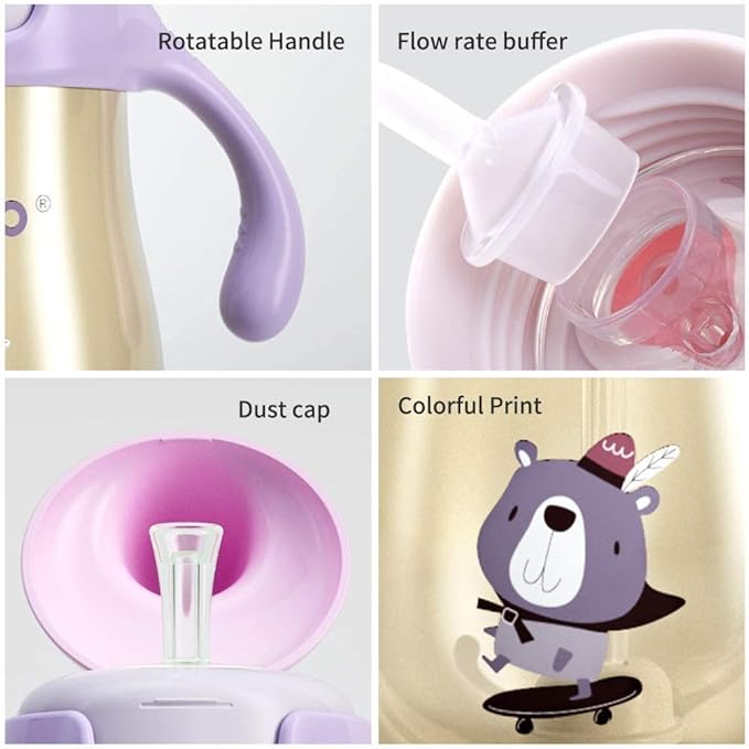 POTATO Sippy Cups For Toddlers with Straw Spill Proof, PPSU Learner Cup with Handle for Boy, Water Bottle for Baby 6 Months with 2 Type of Spout, 6 Ounce Blue-BubblyBeeBaby