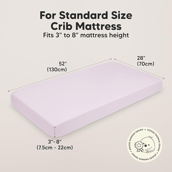 KeaBabies 2-Pack Organic Crib Sheets for Boys, Girls - 52x28 Fitted Crib Mattress Sheet Neutral, Breathable Jersey Cotton Cover for Baby Bed, Toddler Mattress, Soft & Cute Prints (Thistle)-BubblyBeeBaby