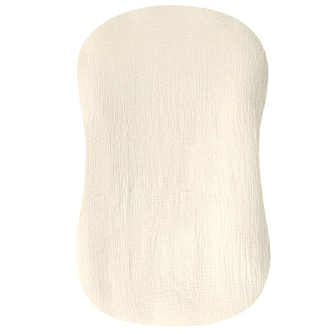 Hooyax Muslin Baby Lounger Cover 1 Pack, 100% Cotton Soft & Breathable Infant Lounger Covers Only for Newborn (Cream)-BubblyBeeBaby