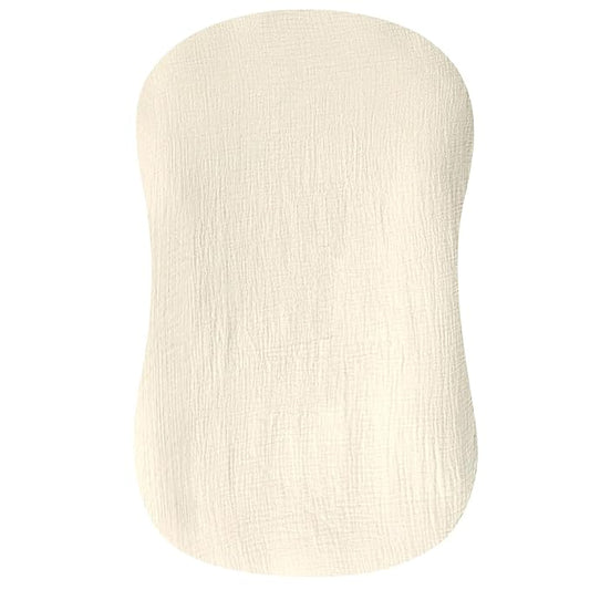Hooyax Muslin Baby Lounger Cover 1 Pack, 100% Cotton Soft & Breathable Infant Lounger Covers Only for Newborn (Cream)-BubblyBeeBaby