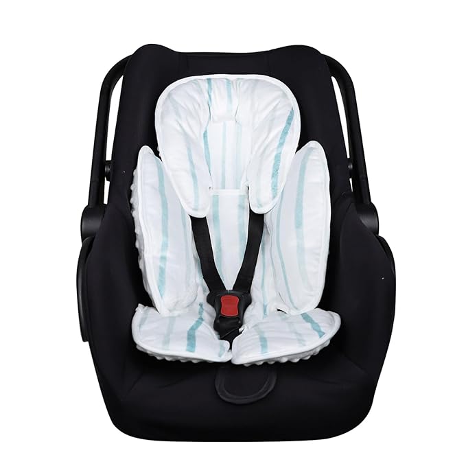 Pea Pod Baby Cushion, 2 in 1 Baby Swings Insert or Girls Extra Soft Breathable Cushion, Compatible for Strollers, and Bouncers, Striped Pattern-BubblyBeeBaby