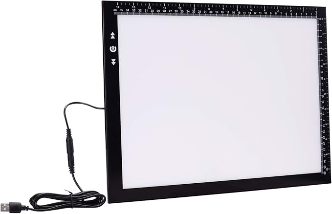HSK B4/A3s Artist tracing Light Box Copy Table,USB Power Dimmerable 6000 Lux Lock Button Artcraft Light Pad for Tatto Drawing, Sketching, Animation,Diamond Painting-BubblyBeeBaby