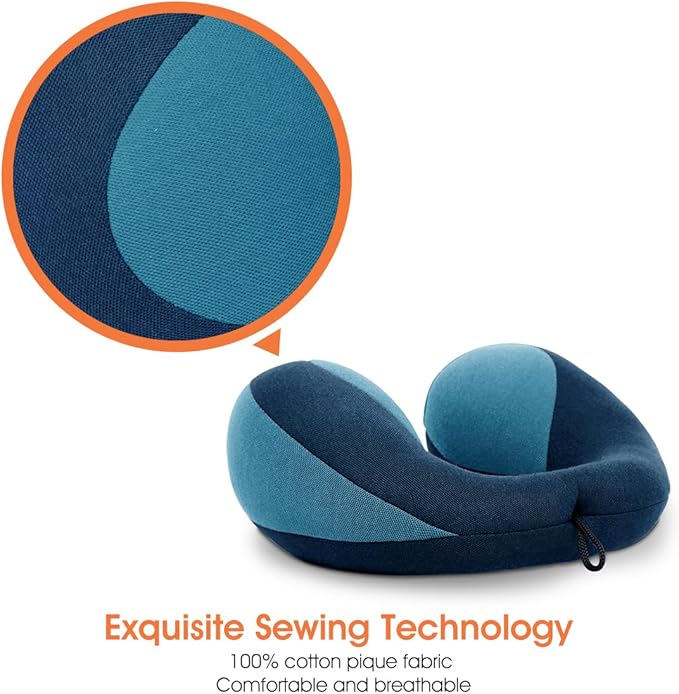 INFANZIA Chin Supporting Travel Neck Pillow, Comfortably Supports and Helps Support Head and Neck - Gifts for Toddler/Child/Kids, Blue-BubblyBeeBaby