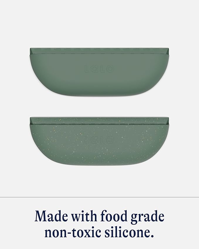 Lalo The Bib - Waterproof, Non-Toxic Silicone Baby Bib with Adjustable Neck Band & Silicone Food Pouch Catcher, Set of 2-BubblyBeeBaby