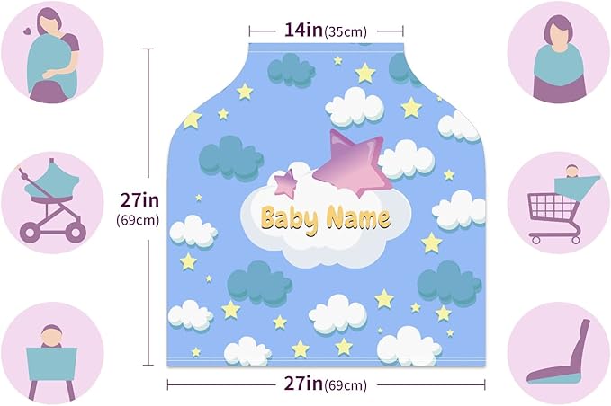Baby Car Seat Stroller Cover Nursing Cover New Mom Breastfeeding Scarf Soft Stretchy Infant Carrier Cover Car Canopy Coverage-BubblyBeeBaby