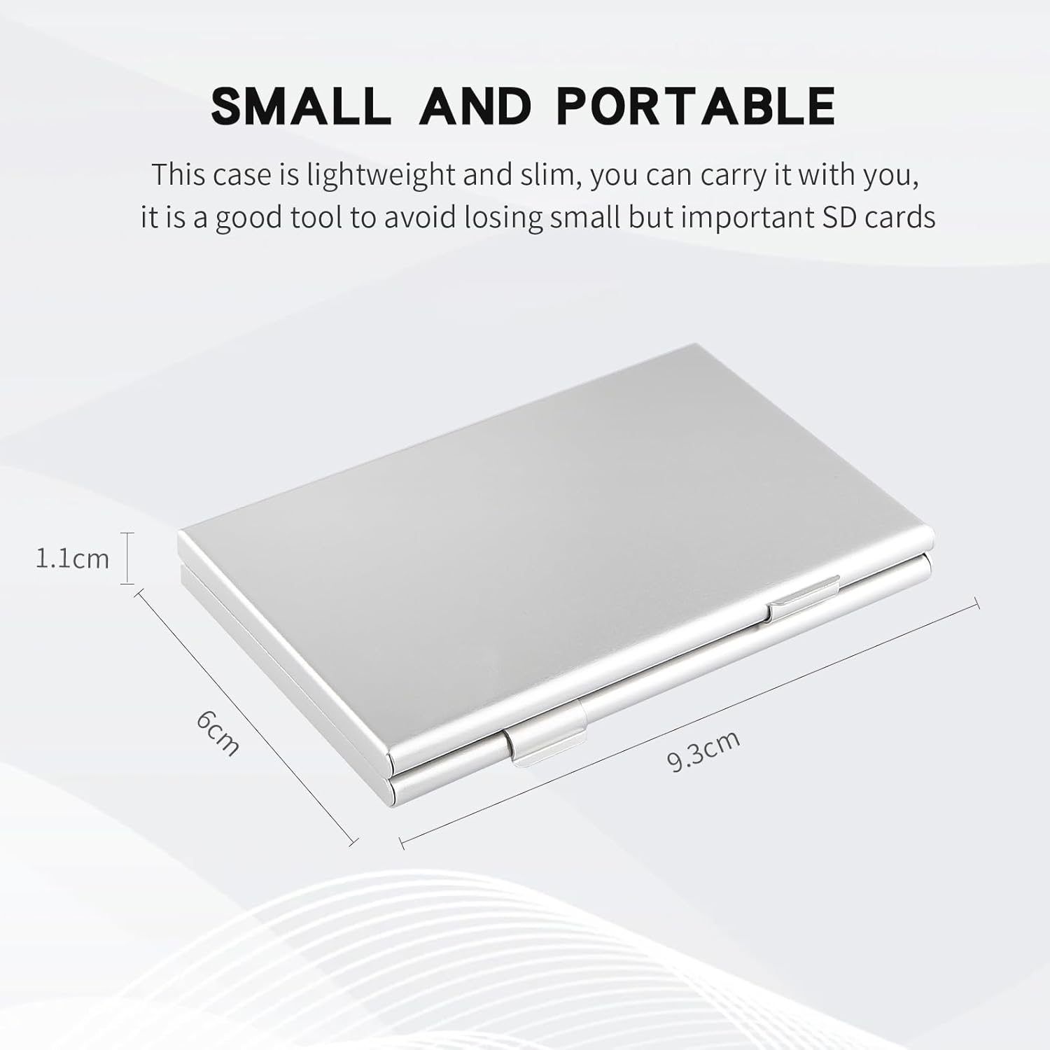 Aluminum SD Card Case, 18Slots Ultrathin SD Card Holder, Memory Card Storage Holder,Fit for 4 SD Card, 14 Micro SD Card, Silver