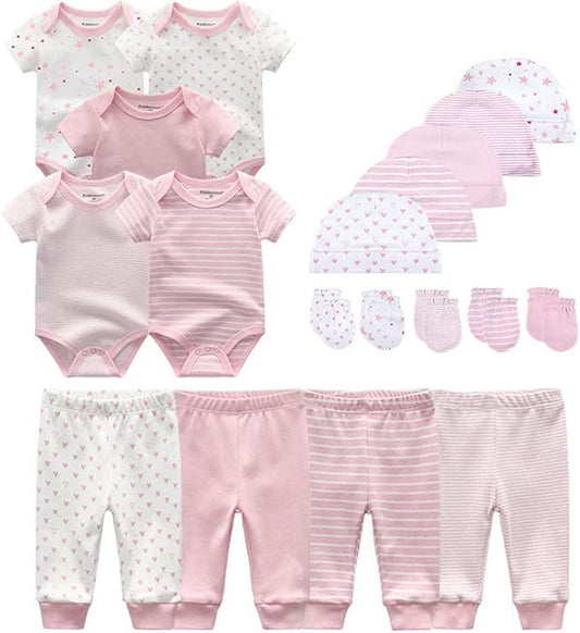Kiddiezoom Unisex Baby Layette Essentials Giftset Clothing Set 19-Piece For Newborn Baby-BubblyBeeBaby