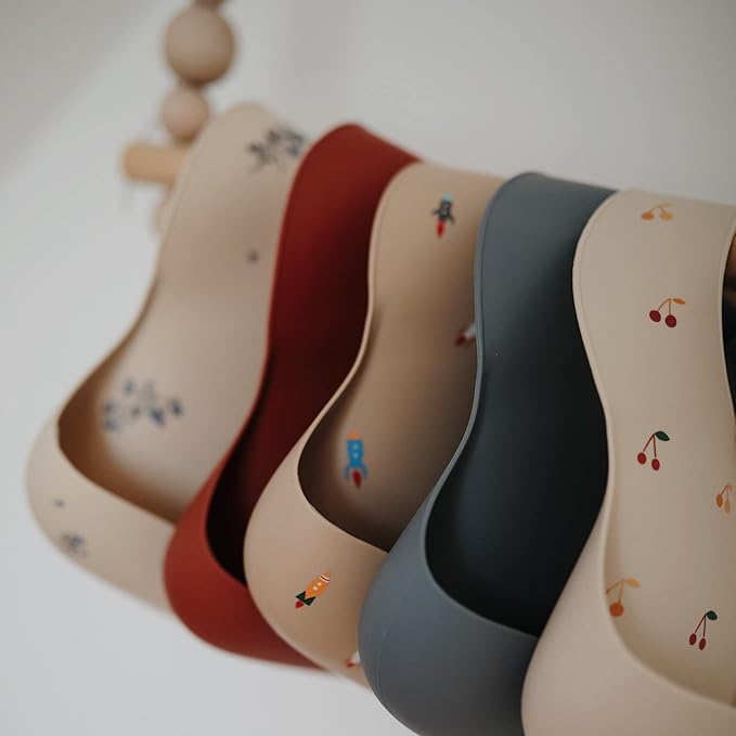 mushie Silicone Baby Bib | Adjustable Fit Waterproof Bibs (Tradewinds)-BubblyBeeBaby