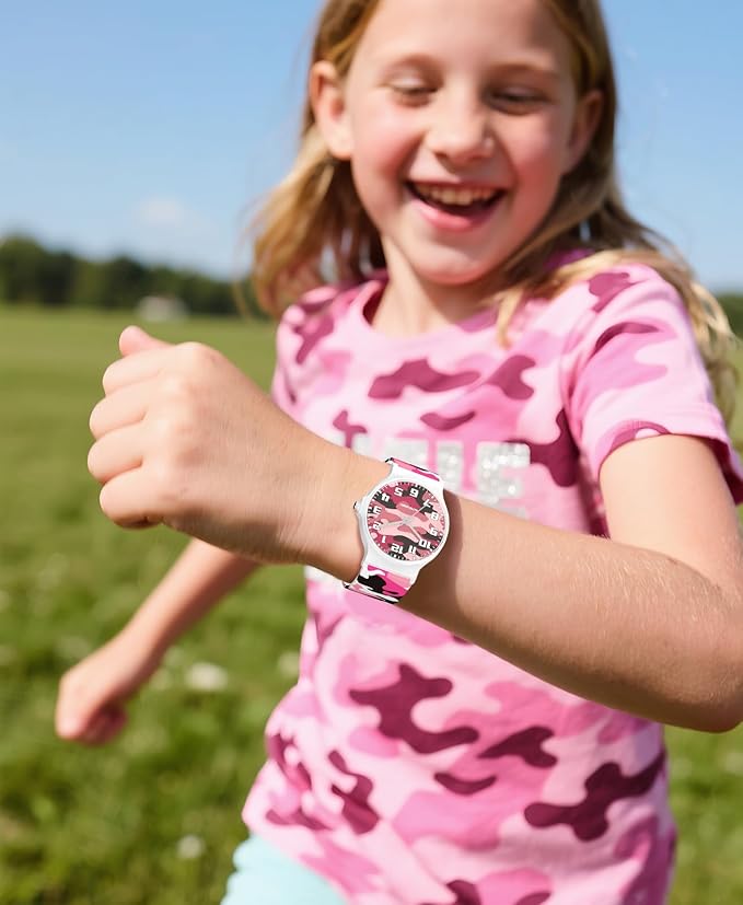 Kids Analog Watch Boys Girls, 30M Waterproof, Sports Watch for Boys, Easy to Read Children's Thin Dial Wrist Watches with Soft Band, for Ages 5-15 Kids Great Birthday Gifts Christmas Day-BubblyBeeBaby