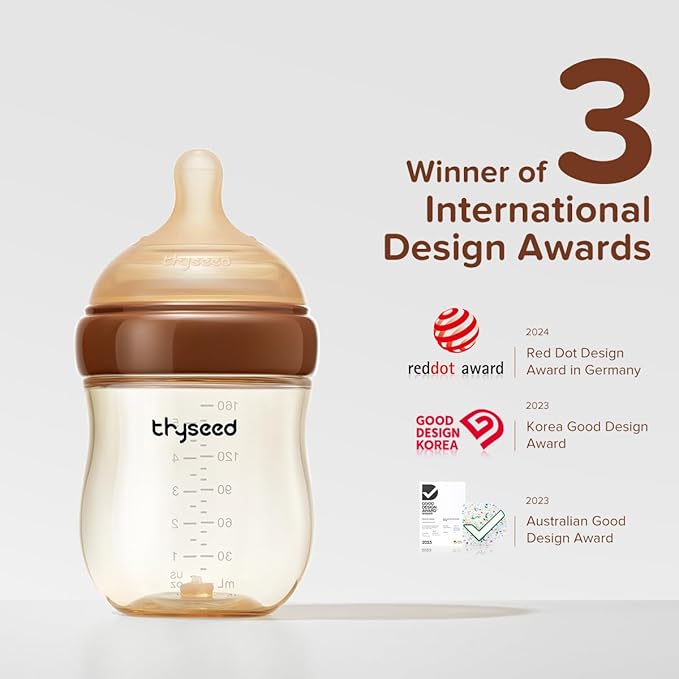 Thyseed PPSU Natural Anti-Colic Baby Bottles | Newborn Breast Like Nursing Bottle for Breastfed Babies with Nipple(2-3 Months),5oz,1pack-BubblyBeeBaby