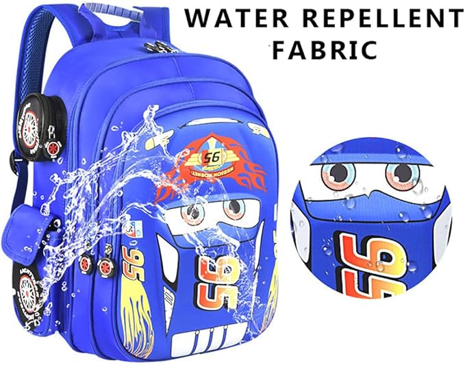 Kid Toddler Boys Girls Backpack Waterproof Cartoon Truck Car Child Snack School Bag Kindergarten Backpack (Red)-BubblyBeeBaby