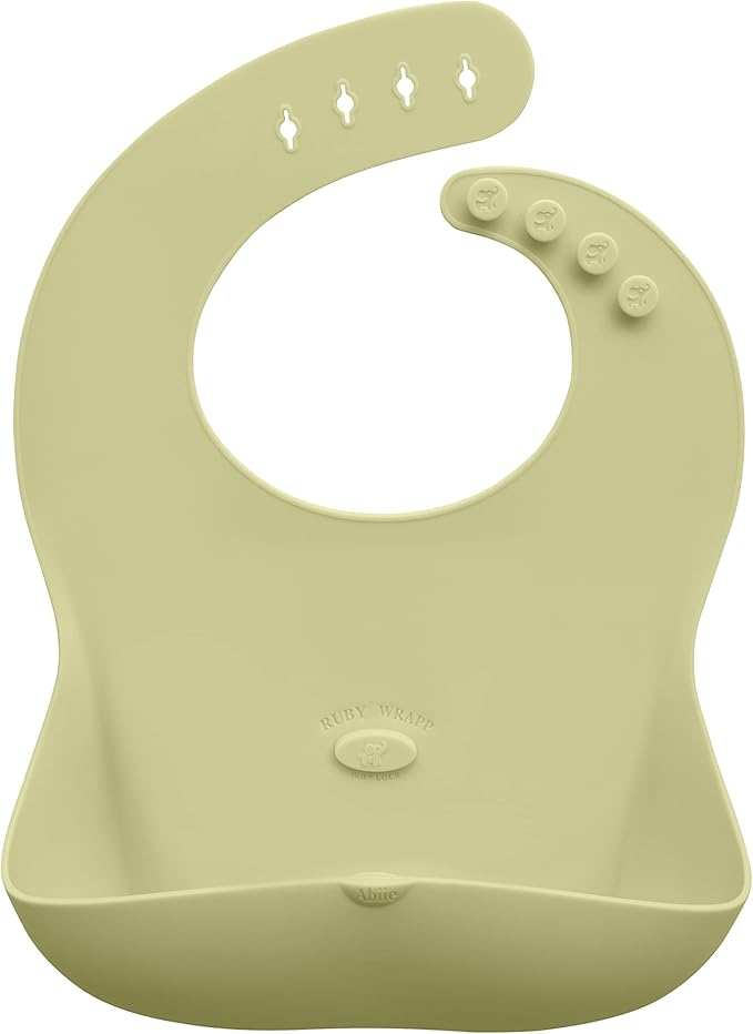 Abiie Ruby Wrapp Silicone Bibs for Babies with Front Pocket - Waterproof Bib - Stain Resistant - Silicone Toddler Bibs-BubblyBeeBaby