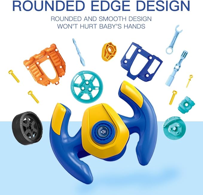 Interactive Truck Engine Toy with Removable Parts - Lights, Sounds, and Fun for Young Mechanics -Unleash Their Creativity and Motor Skills with This Truck Engine Toy (Bule)-BubblyBeeBaby