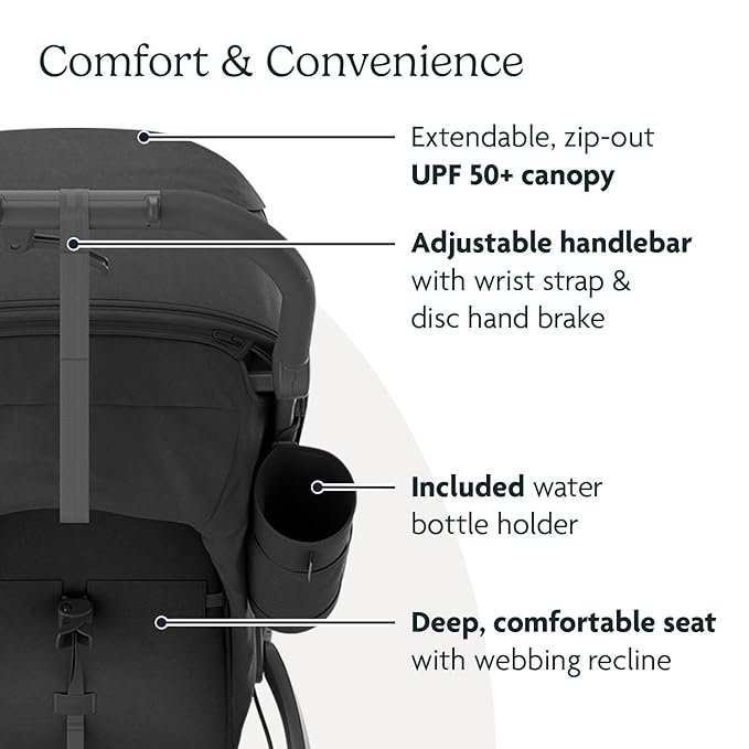 UPPAbaby Ridge Jogging Stroller/Durable Performance Jogger with Never-Flat Tires/Built for Walking, Running, Hiking/Water Bottle Holder and Basket Cover Included/Jake (Charcoal/Carbon Frame)-BubblyBeeBaby