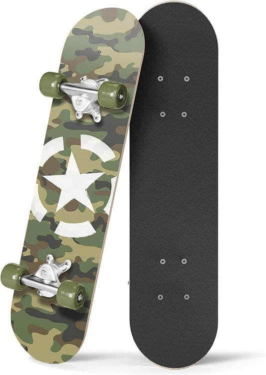 24 inch Rude Boyz Mini Cruiser Skateboard - Aluminium Trucks - Kids Skateboard Ages 5-8 Beginner - Skateboards for Kids-BubblyBeeBaby