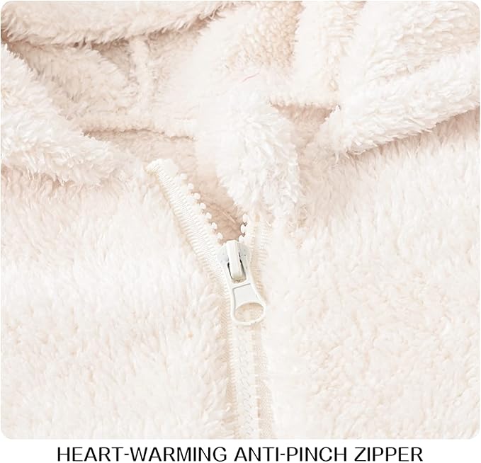 Baby Fleece Jumpsuits Infant Bear Ear Snowsuit Newborn Hooded Romper Warm Coat-BubblyBeeBaby