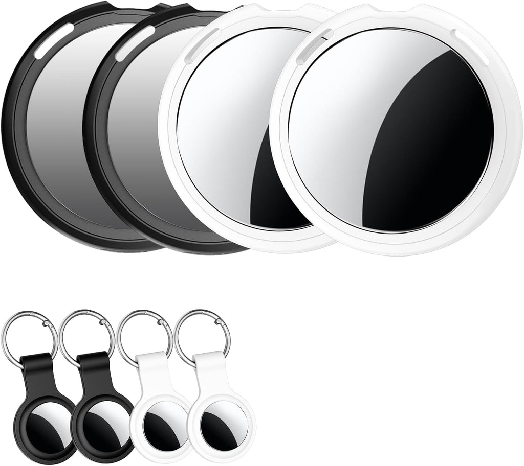 Air Tracker Tags 4 Pack [Apple MFi Certified] Pair with Apple Find My(iOS Only) Smart Bluetooth Tracking Tags Key Finder Item Locator Waterproof Worldwide Tracker for Pets Wallet Backpack Dogs Luggage