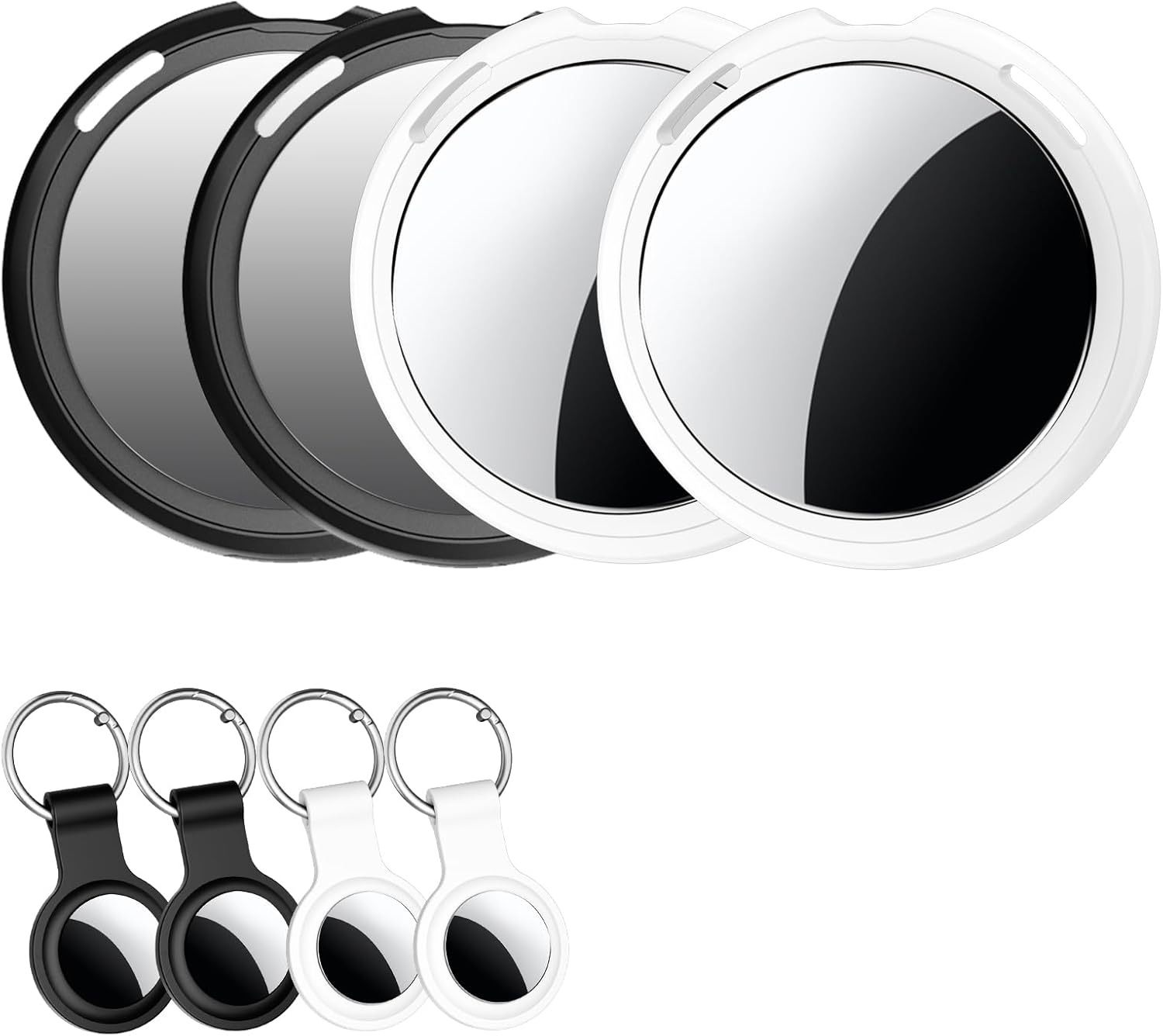 Air Tracker Tags 4 Pack [Apple MFi Certified] Pair with Apple Find My(iOS Only) Smart Bluetooth Tracking Tags Key Finder Item Locator Waterproof Worldwide Tracker for Pets Wallet Backpack Dogs Luggage