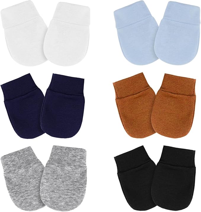 Newborn Baby Mittens No Scratch Cotton Elastic Wrist Gloves Infant Toddler Mittens for Baby Boy Girl 0-6 Months-BubblyBeeBaby