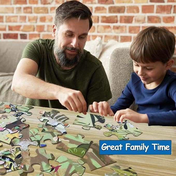 Jumbo Floor Puzzle for Kids, Large Jigsaw Puzzles 35 Piece for Kids Ages 3-5,Preschool Learning & Education Toys, Gifts for 4-8 Year Old Boys and Girls (Forest Animals 2)-BubblyBeeBaby