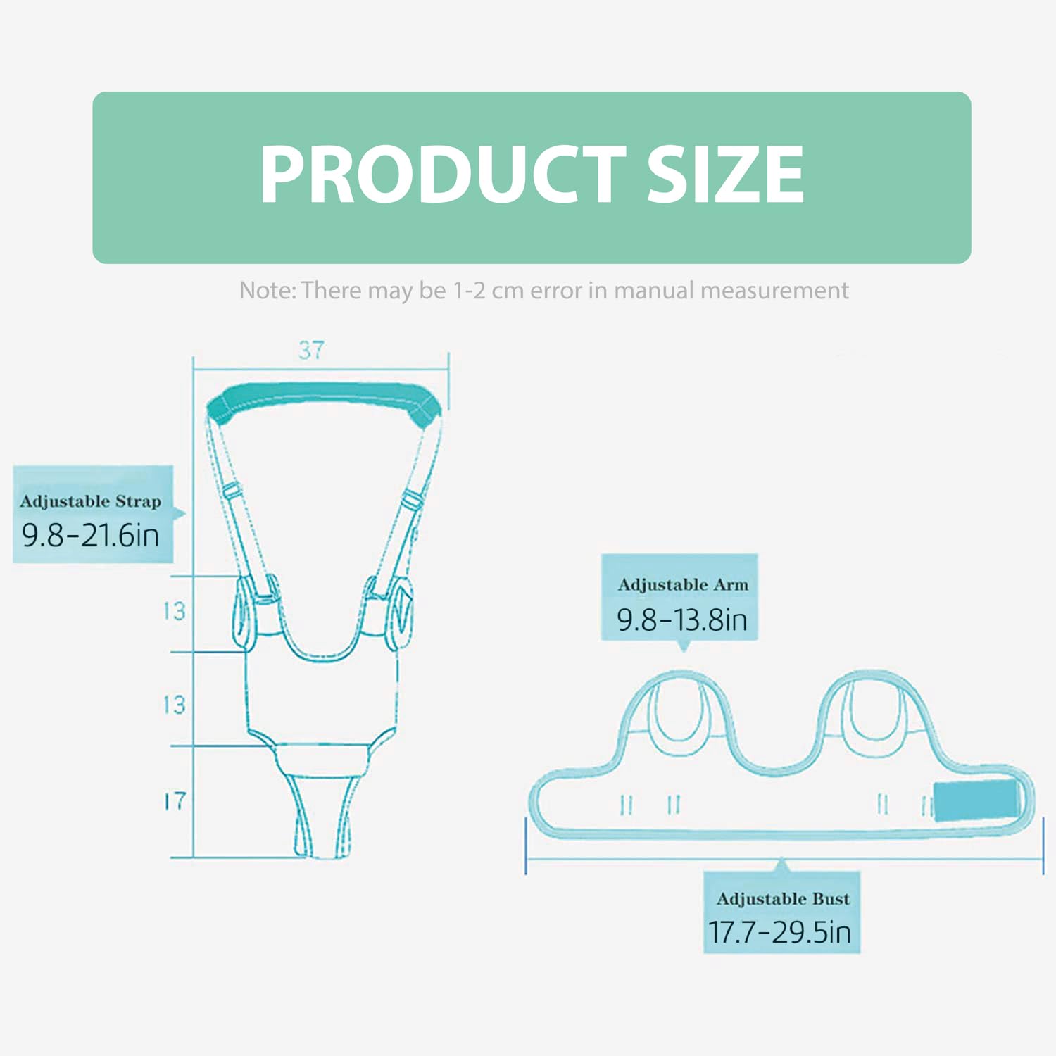 Baby Walking Harness-Handheld Assistant Belt- Toddler Infant Walking Aid for Trainer & Support 7-24 Month Old (summer-Green-1819)