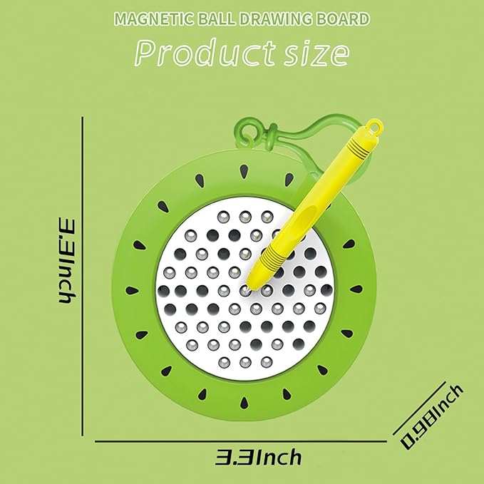 1PCS Kiwi Magnetic Drawing Board for Kids & Toddlers with Beads and Magnet Stylus Pen - Magnetic Travel Toy for Airplane & Car Ride Activities for Kids-BubblyBeeBaby
