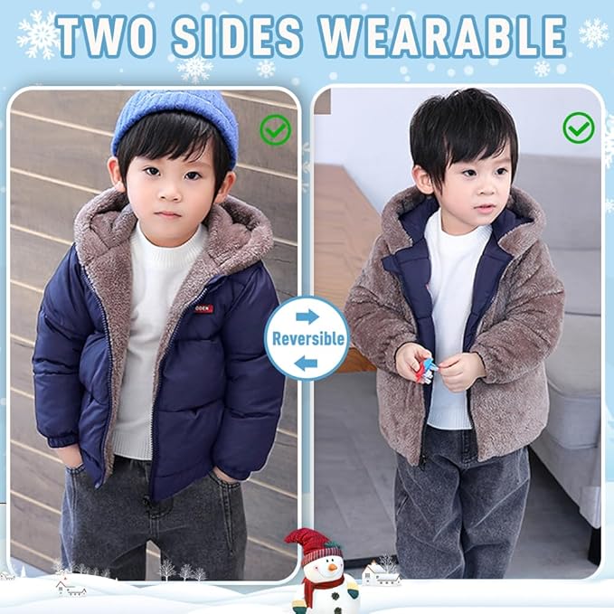 Infant Baby Winter Coat Bear Hooded Jacket Warm Fleece Snowsuit Windproof Outerwear for Toddler Boy Girl 9M-4T-BubblyBeeBaby