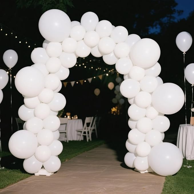 140pcs White Round Balloons Different Sizes 18 12 10 5 Inch Latex Balloons for Arch Decoration Party Balloon Kit for Graduation Birthday Party Wedding Balloon Baby Shower Decoration-BubblyBeeBaby