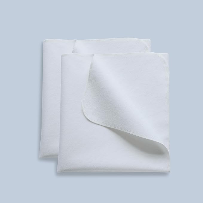 2 Pack Waterproof Crib Mattress Protector Pad, 34" x 54", Washable, Reusable Flannel Protector Pad for Baby, Toddler, Elders and Pets-BubblyBeeBaby