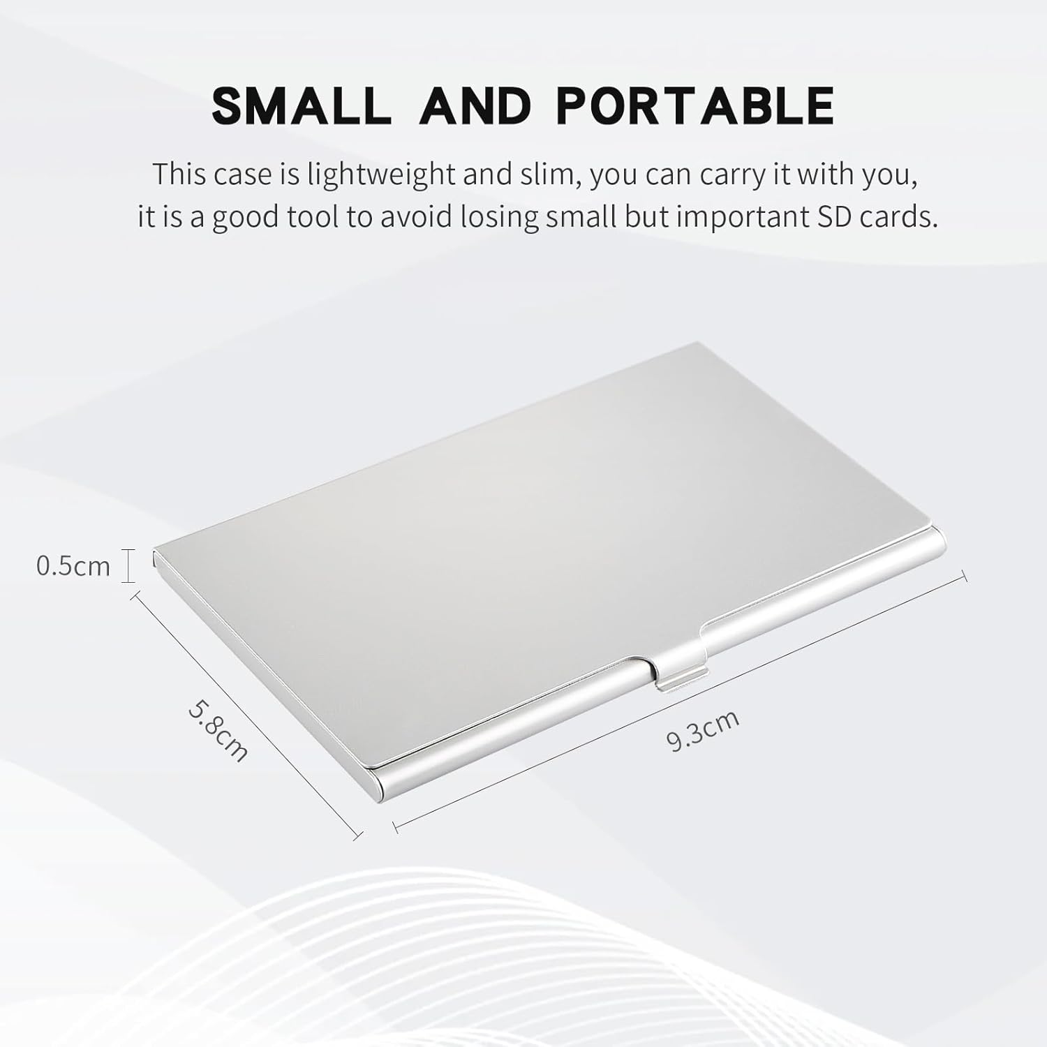 Aluminum SD Card Case, 9Slots Ultrathin SD Card Holder, Memory Card Storage Holder, Fit for 1 SD Card, 8 Micro SD Card, Silver
