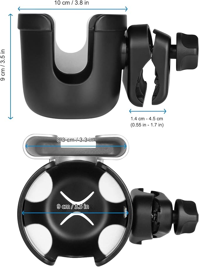 Accmor Stroller Cup Holder with Phone Holder, Bike Cup Holder, Universal Cup Holder for Uppababy Nuna Doona Strollers, 2-in-1 Cup Phone Holder for Stroller, Bike, Wheelchair, Walker, Scooter-BubblyBeeBaby