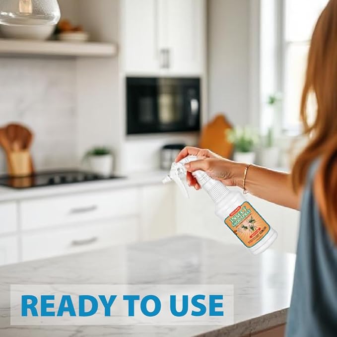 Insect Shoo Spray - Insect Repellent Spray - Pet and Kid Safe Ant, Mosquito, and Spider Repellent for Indoor/Outdoor Use - Lemongrass, Thyme, Geraniol Powered Bug Control for Home-BubblyBeeBaby