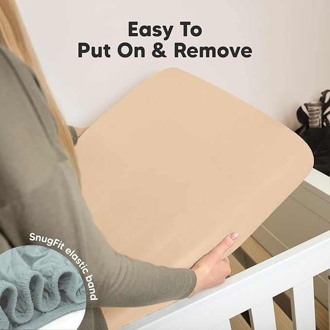 KeaBabies 2-Pack Organic Crib Sheets for Boys, Girls - 52x28 Fitted Crib Mattress Sheet Neutral, Breathable Jersey Cotton Cover for Baby Bed, Toddler Mattress, Soft & Cute Prints (Toasty)-BubblyBeeBaby