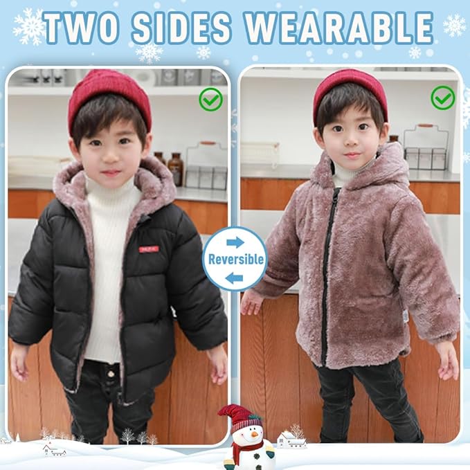 Infant Baby Winter Coat Bear Hooded Jacket Warm Fleece Snowsuit Windproof Outerwear for Toddler Boy Girl 9M-4T-BubblyBeeBaby