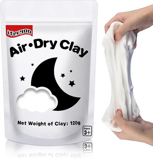 ifergoo White Air Dry Clay, Modeling Clay for School Art & Craft Project. Refill White Clay for Kids Age 3-12, Boys and Girls Gift-BubblyBeeBaby