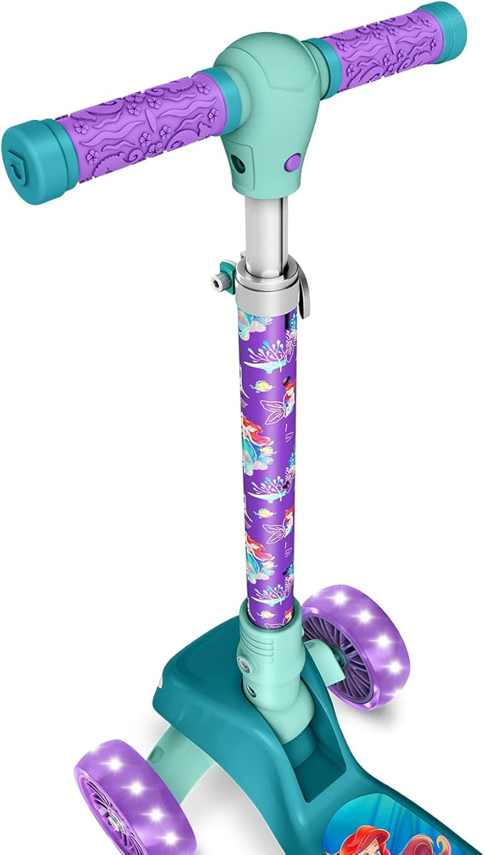 Jetson Character Kids Kick Scooter, LED Lights on Stem & Light-Up Wheels, Lightweight Frame, Height-Adjustable Handlebar, Lean-to-Steer System, Easy-Fold Mechanism-BubblyBeeBaby