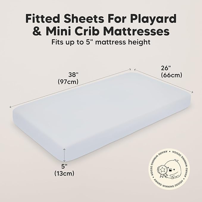 KeaBabies 2-Pack Organic Crib Sheets for Boys, Girls - 52x28 Fitted Crib Mattress Sheet Neutral, Breathable Jersey Cotton Cover for Baby Bed, Toddler Mattress, Soft & Cute Prints (Cove)-BubblyBeeBaby
