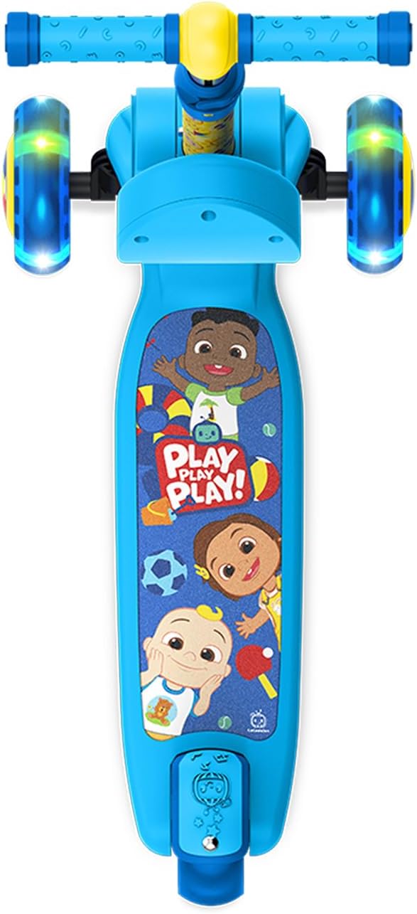 Jetson Character Kids Kick Scooter, LED Lights on Stem & Light-Up Wheels, Lightweight Frame, Height-Adjustable Handlebar, Lean-to-Steer System, Easy-Fold Mechanism-BubblyBeeBaby