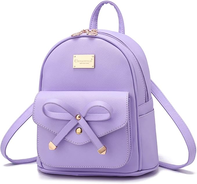 I IHAYNER Girls Bowknot Cute Leather Backpack Mini Backpack Purse for Women-BubblyBeeBaby